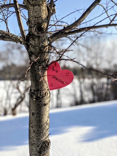 A beautiful message spotted on our Director of Communications' morning walk with her pup!